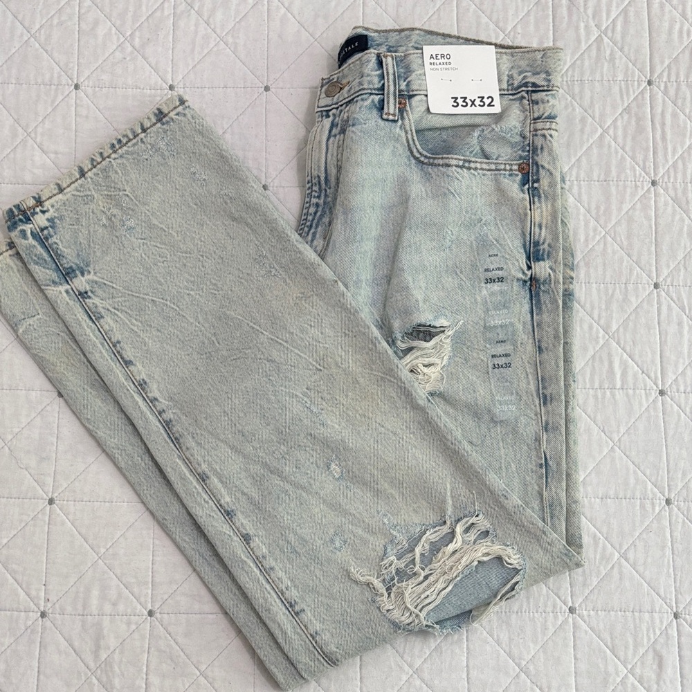 Aero Light Wash Distressed Jeans